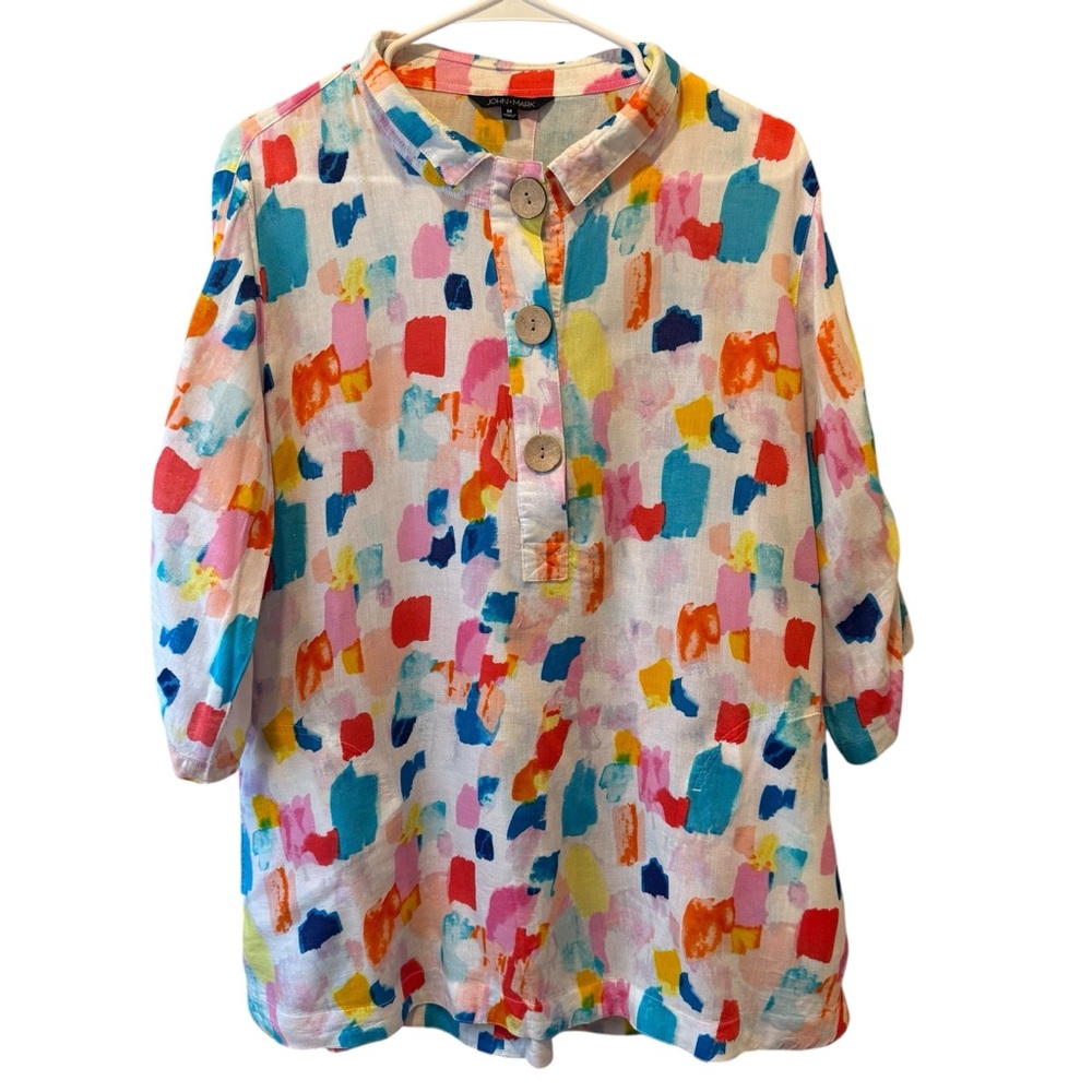 John Mark Colorful Paintbrush Top